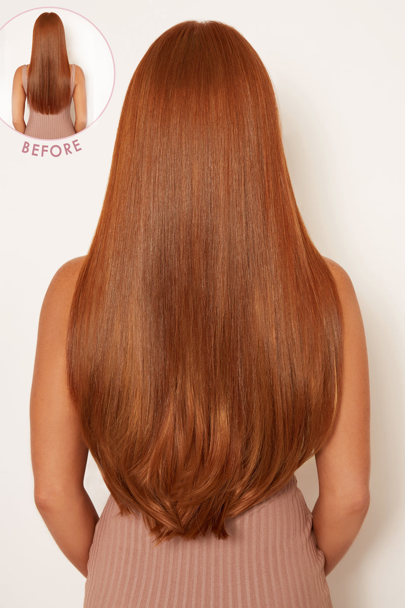 Super Thick 22" 5 Piece Straight Clip In Hair Extensions - REDS | MIXED AUBURN #4