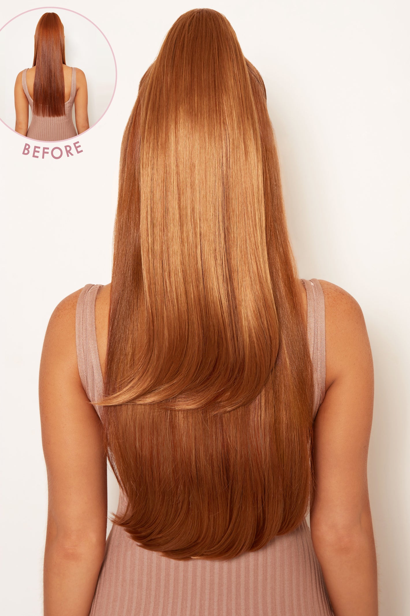 Ultimate Half Up Half Down 22'' Straight Extension and Pony Set [Clearance Lines] - REDS | MIXED AUBURN #9