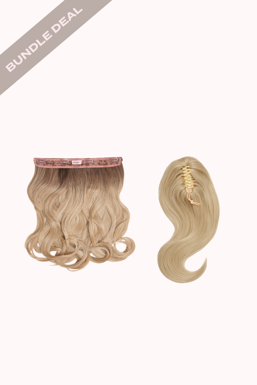 18" 1 Piece Hidden Halo Blow Dry & Blow Dry 16" Claw Clip Pony Bundle - BLONDES | ROOTED CALIFORNIA BLONDE #1