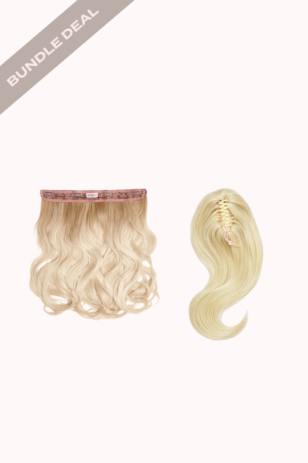 18" 1 Piece Hidden Halo Blow Dry & Blow Dry 16" Claw Clip Pony Bundle - BLONDES | ROOTED LIGHT BLONDE #1