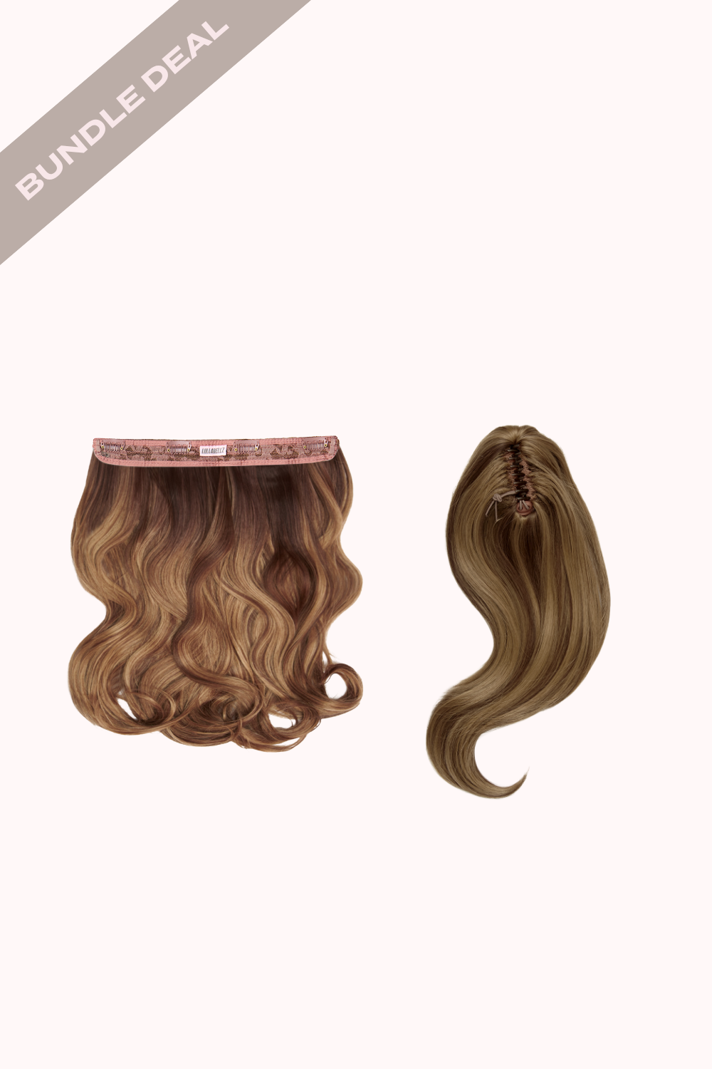 18" 1 Piece Hidden Halo Blow Dry & Blow Dry 16" Claw Clip Pony Bundle - BROWNS | ROOTED MELLOW BROWN #1