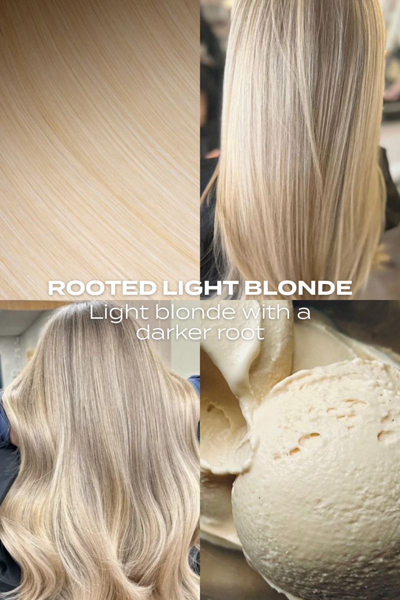 Super Thick 22" 5 Piece Straight Clip In Hair Extensions - BLONDES | ROOTED LIGHT BLONDE #4
