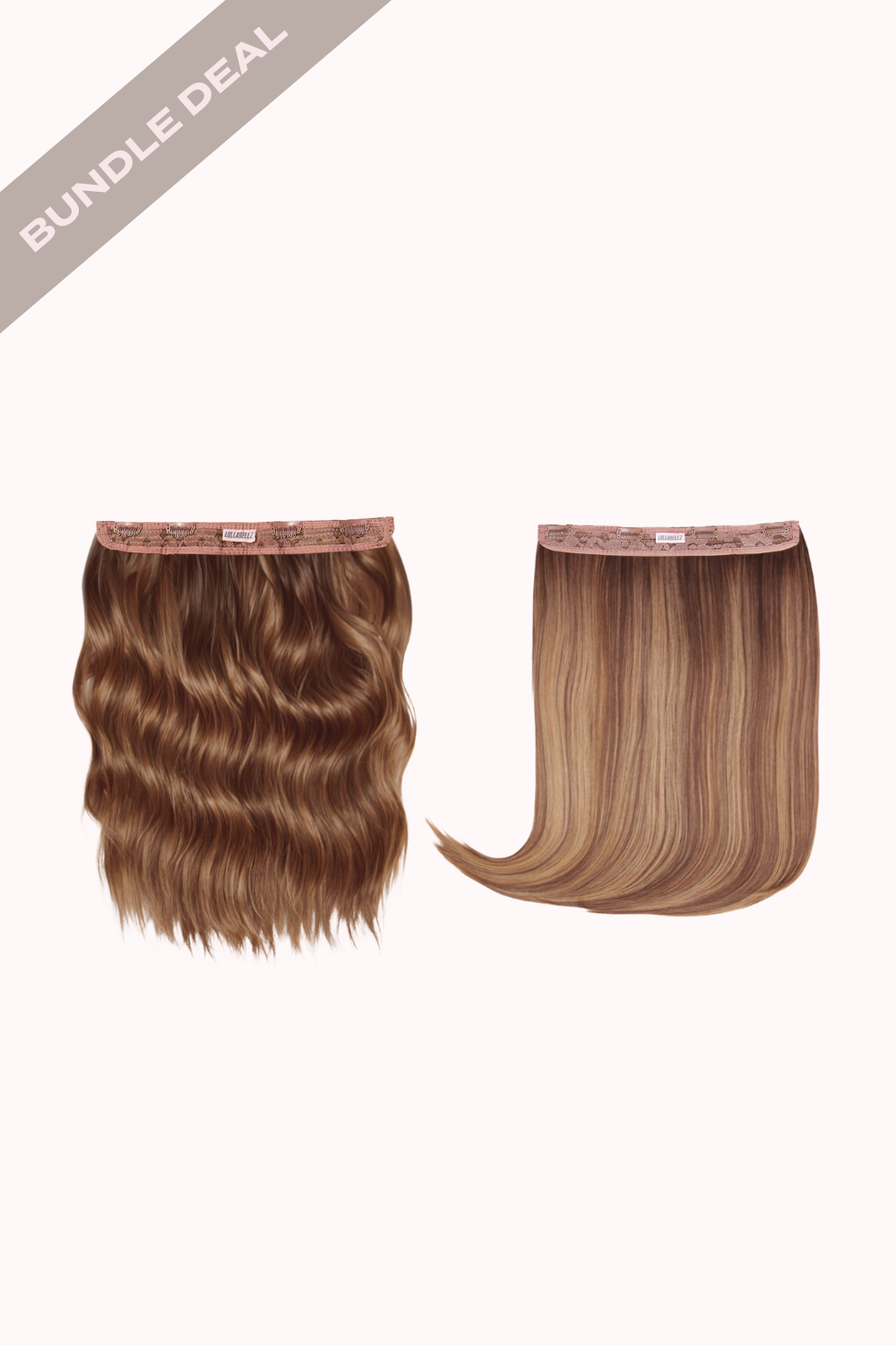 18" 1 Piece Hidden Halo Blow Dry + 18" 1 Piece Hidden Halo Straight Bundle - BROWNS | ROOTED MELLOW BROWN #1