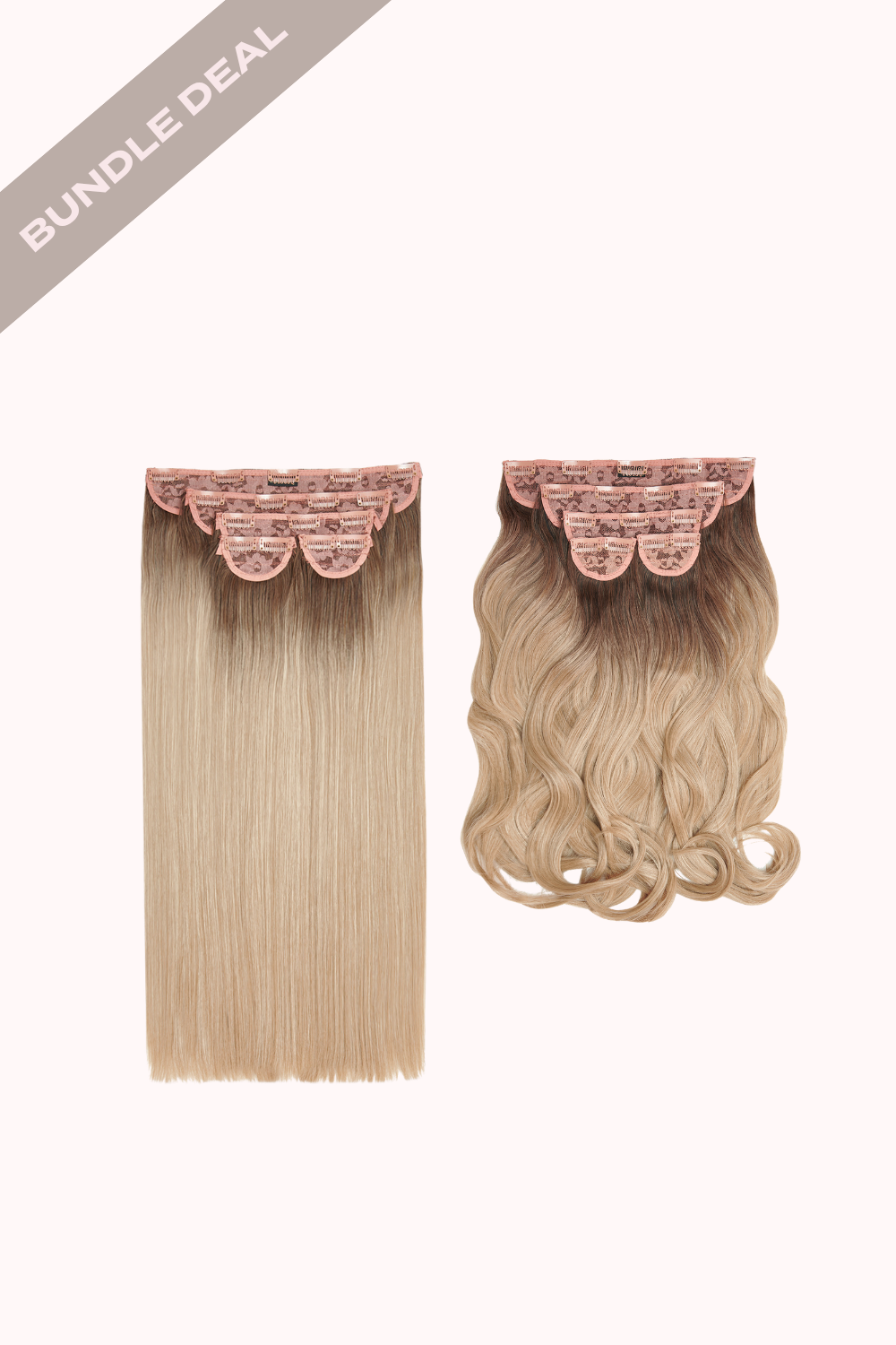 Super Thick 22" 5 Piece Straight & Super Thick 22" 5 Piece Blow Dry Wavy Bundle - BLONDES | ROOTED CALIFORNIA BLONDE #1