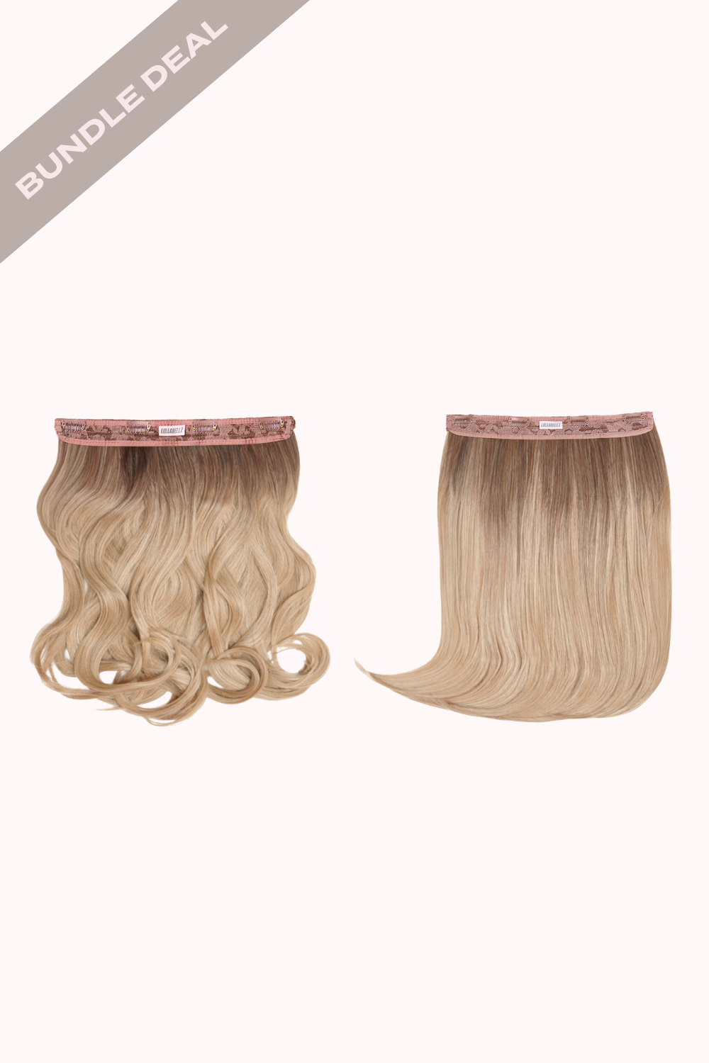 18" 1 Piece Hidden Halo Blow Dry + 18" 1 Piece Hidden Halo Straight Bundle - BLONDES | ROOTED CALIFORNIA BLONDE #1