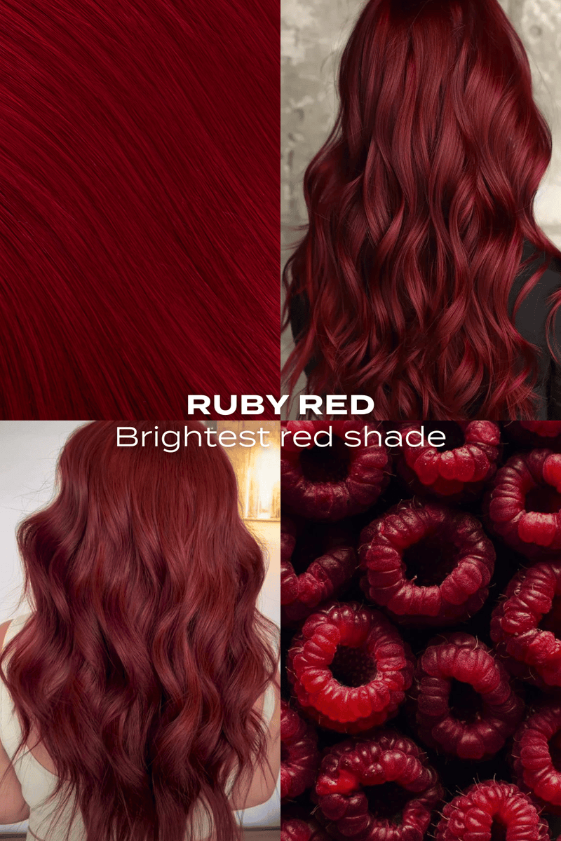Séchage au sèche-cheveux, queue de cheval à pince griffes de 40 cm - ROUGES | ROUGE RUBIS #1