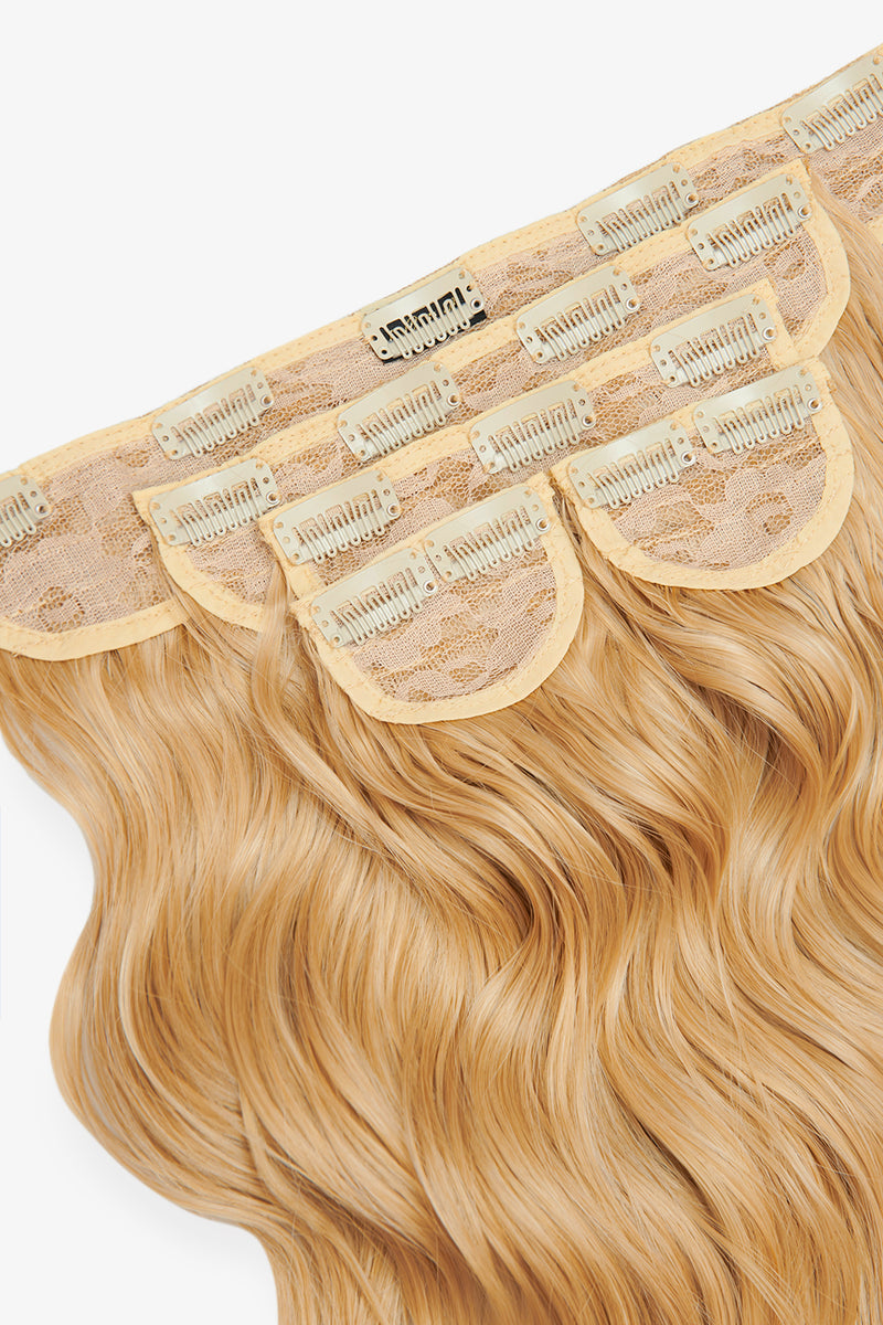 Superdicke 16'' 5-teilige gebürstete Wellen-Clip-In-Haarverlängerungen - BLONDE | Karamellblond #2