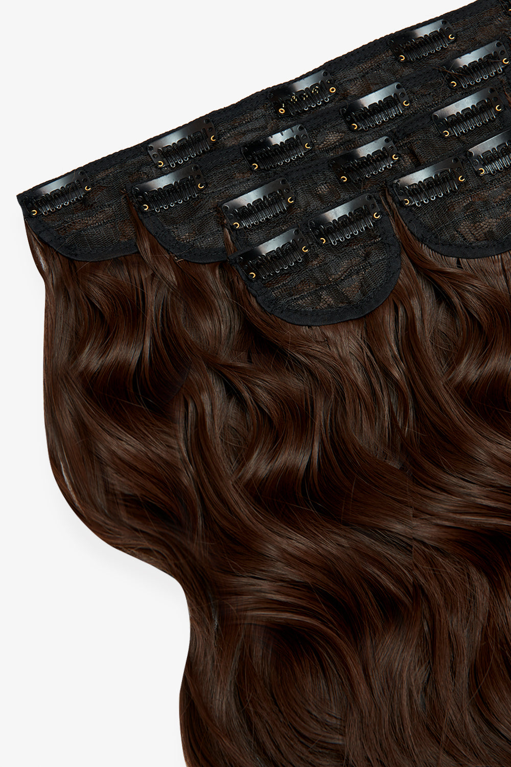 Super Thick 16'' 5 Piece Brushed Out Wave Clip In Hair Extensions - BROWNS | CHOCOLATE BROWN #3