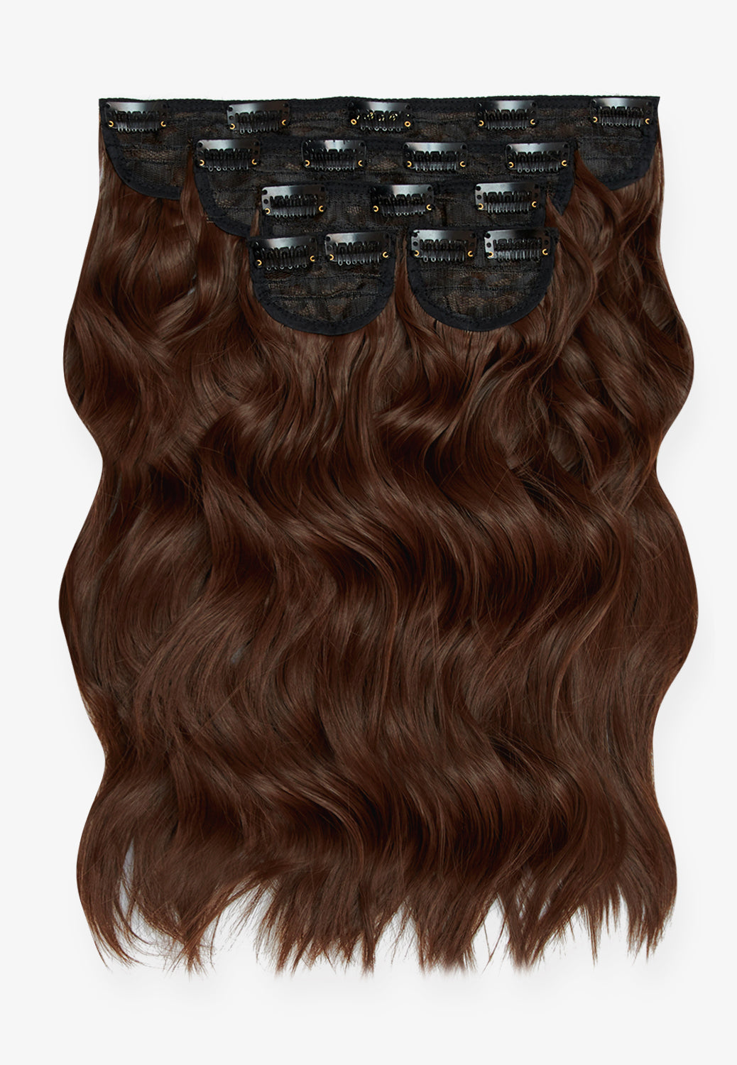 Super Thick 16'' 5 Piece Brushed Out Wave Clip In Hair Extensions - BROWNS | GOLDEN BROWN #1