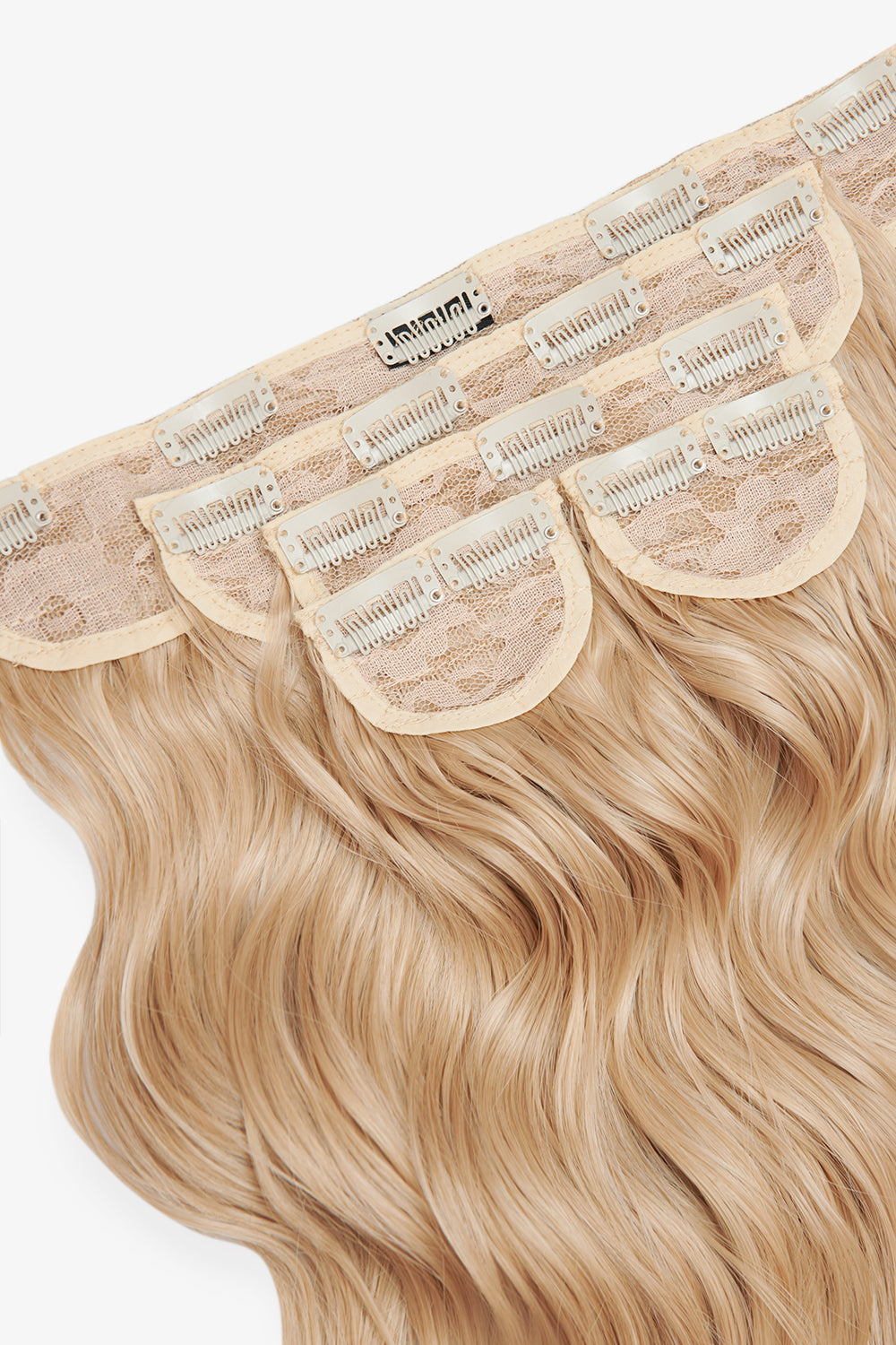 Super Thick 16'' 5 Piece Brushed Out Wave Clip In Hair Extensions - BLONDES | HONEY BLONDE #3