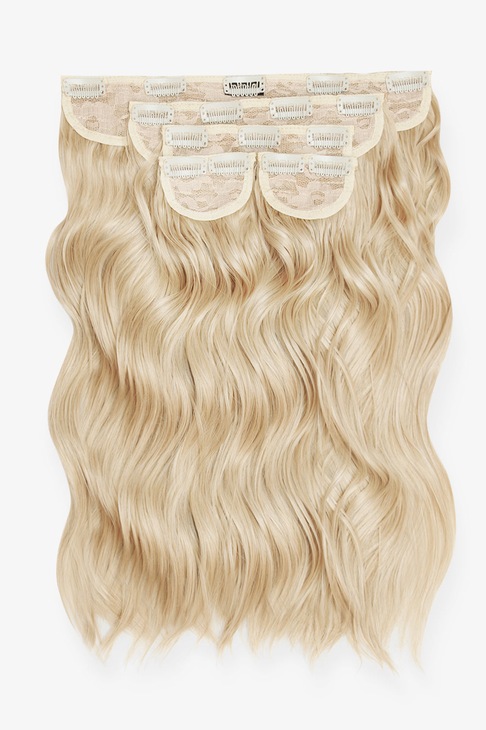 Super Thick 16'' 5 Piece Brushed Out Wave Clip In Hair Extensions - BLONDES | LIGHT BLONDE #1