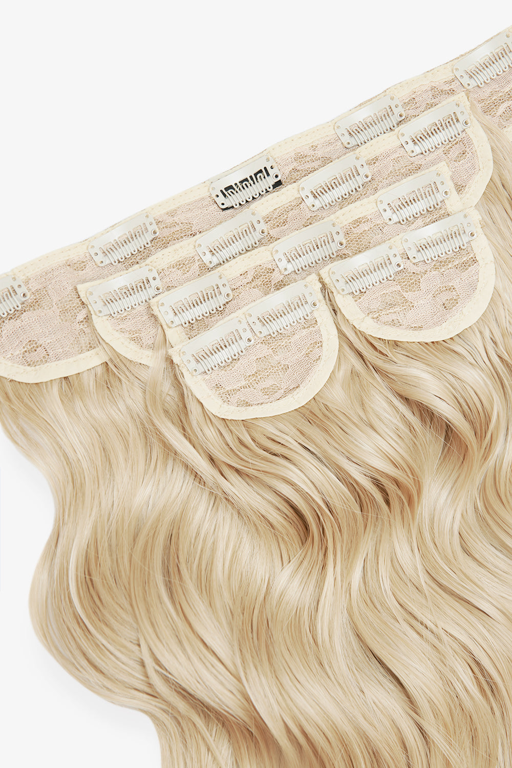 Super Thick 16'' 5 Piece Brushed Out Wave Clip In Hair Extensions - BLONDES | LIGHT BLONDE #2
