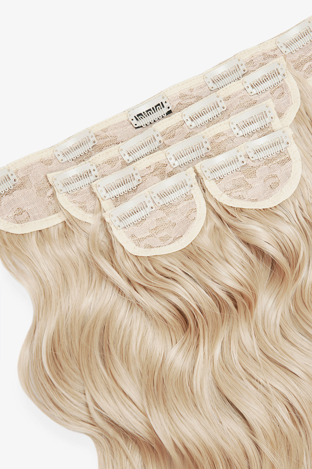 Super Thick 16'' 5 Piece Brushed Out Wave Clip In Hair Extensions - BLONDES | LIGHT GOLDEN BLONDE #2