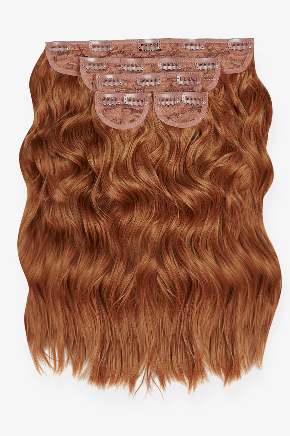 Super Thick 16'' 5 Piece Brushed Out Wave Clip In Hair Extensions - REDS | MIXED AUBURN #1