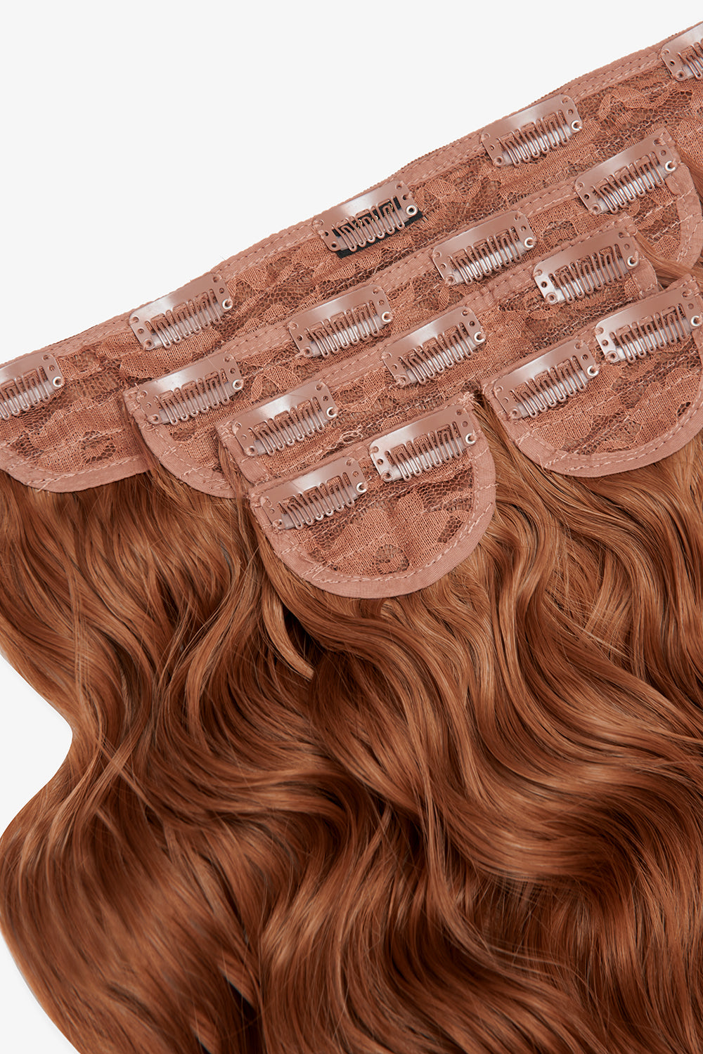 Super Thick 16'' 5 Piece Brushed Out Wave Clip In Hair Extensions - REDS | MIXED AUBURN #2