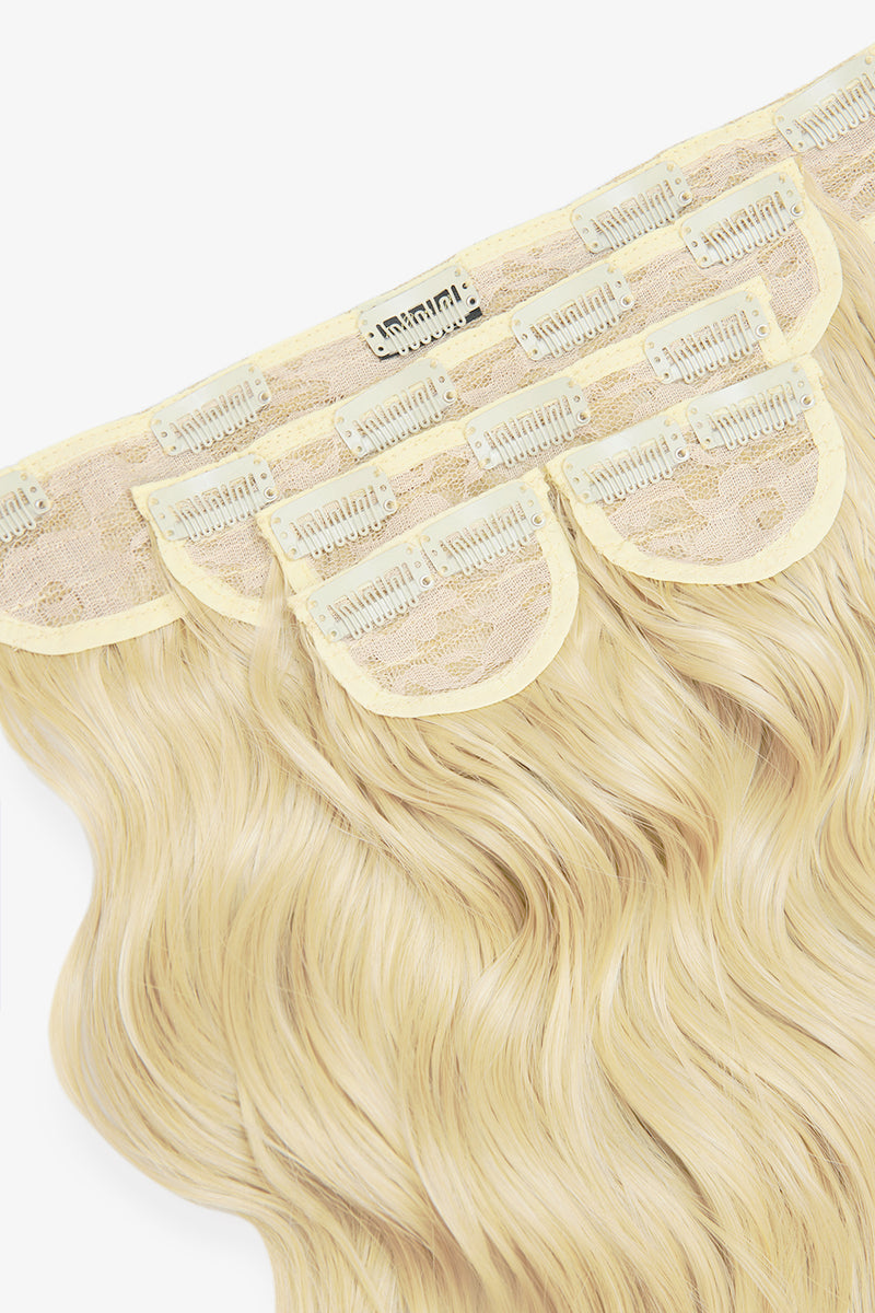 Superdicke 16'' 5-teilige gebürstete Wellen-Clip-In-Haarverlängerungen - BLONDE | REINES BLOND #2