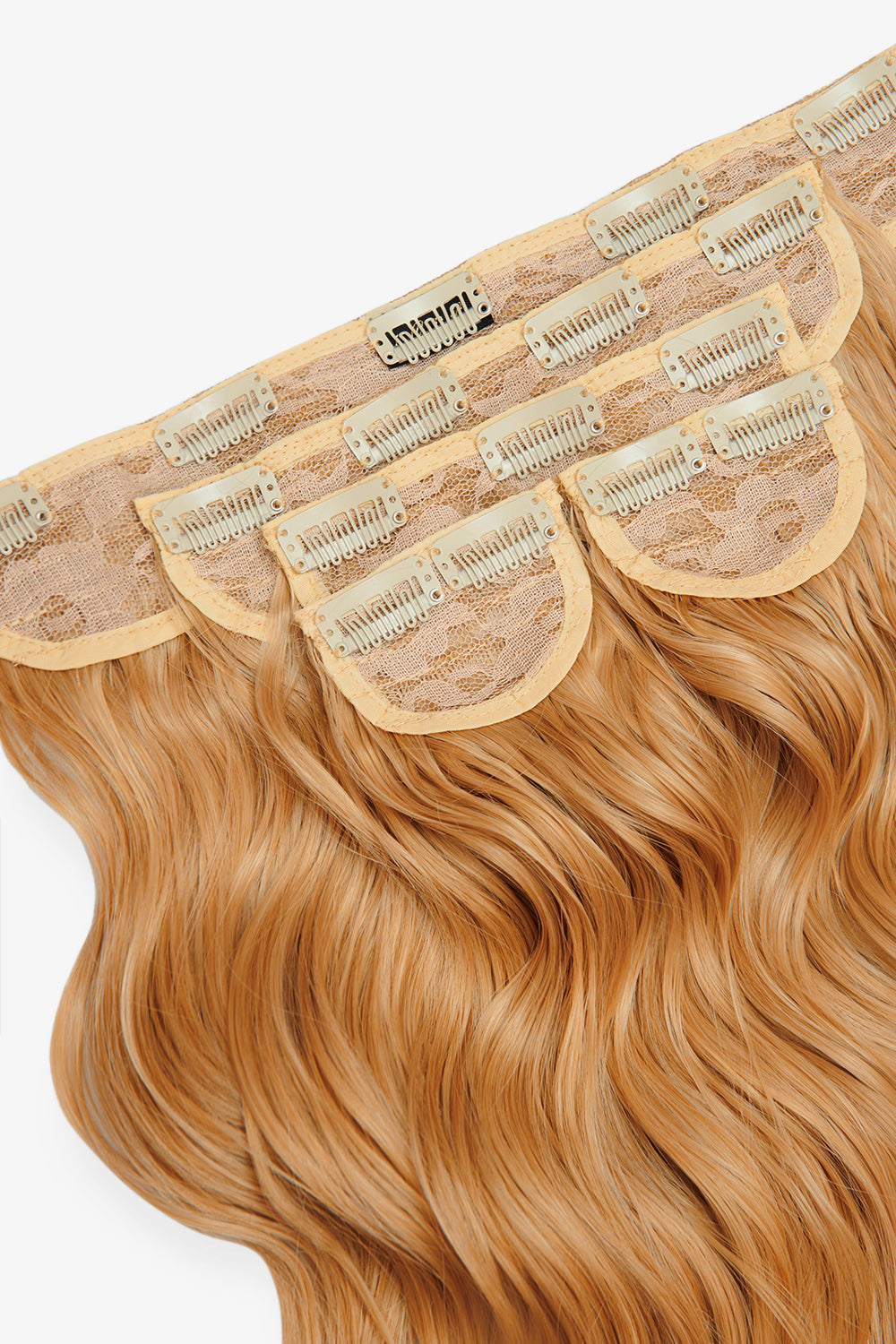 Super Thick 16'' 5 Piece Brushed Out Wave Clip In Hair Extensions - REDS | STRAWBERRY BLONDE #2