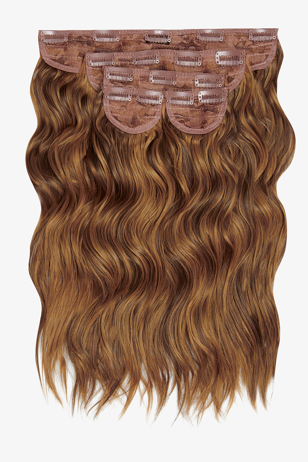 Super Thick 16'' 5 Piece Brushed Out Wave Clip In Hair Extensions - BROWNS | TOFFEE BROWN #1