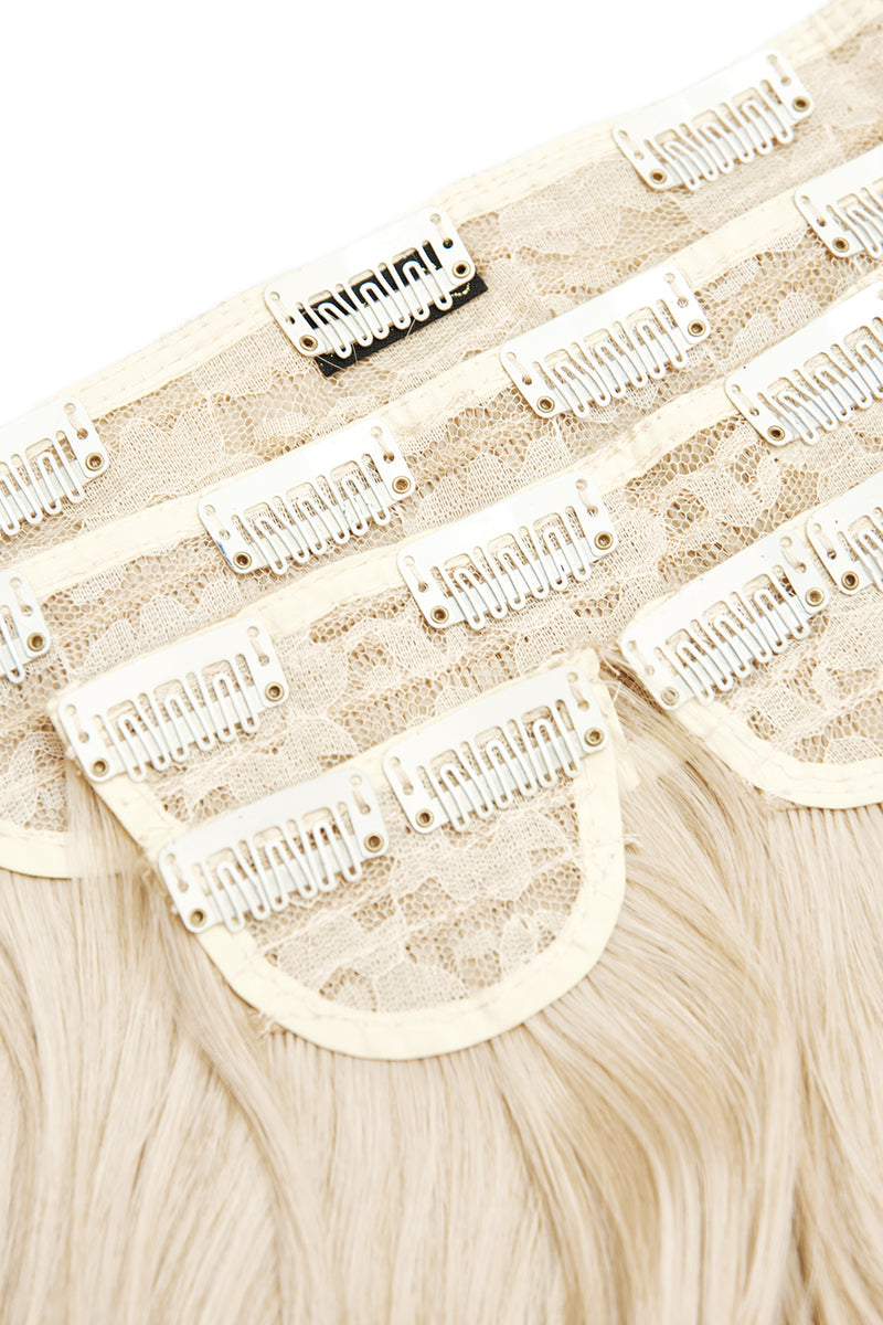 Superdicke 16" 5-teilige Föhn-Wellen-Clip-In-Haarverlängerungen - BLONDE | GEBLEICHTES BLOND #2