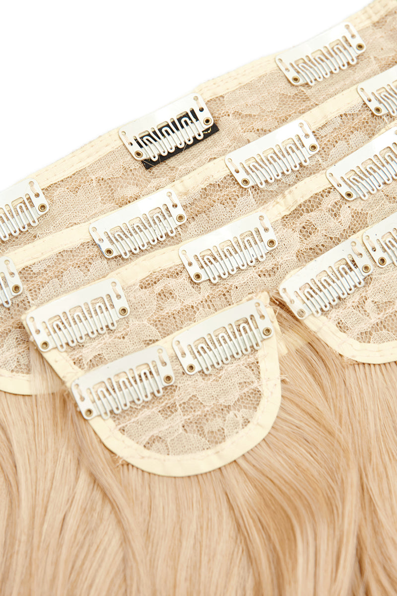 Superdicke 16" 5-teilige Föhn-Wellen-Clip-In-Haarverlängerungen - BLONDE | CHAMPAGNERBLOND #2