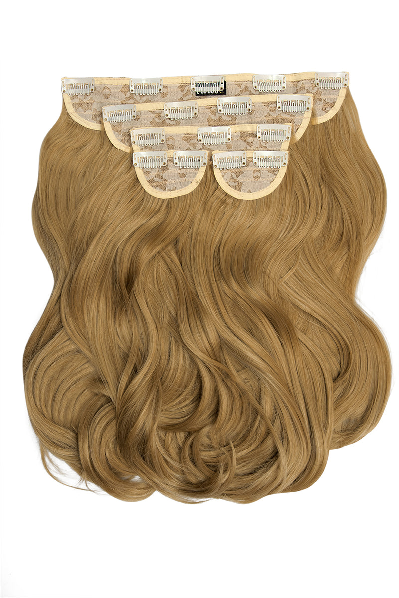 Superdicke 16" 5-teilige Föhn-Wellen-Clip-In-Haarverlängerungen - BLONDE | ERNTE BLOND #1