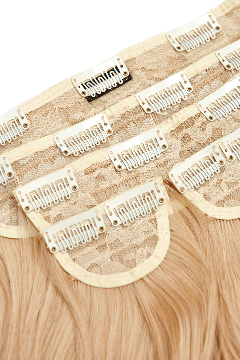 Superdicke 16" 5-teilige Föhn-Wellen-Clip-In-Haarverlängerungen - BLONDE | HONIGBLOND #3
