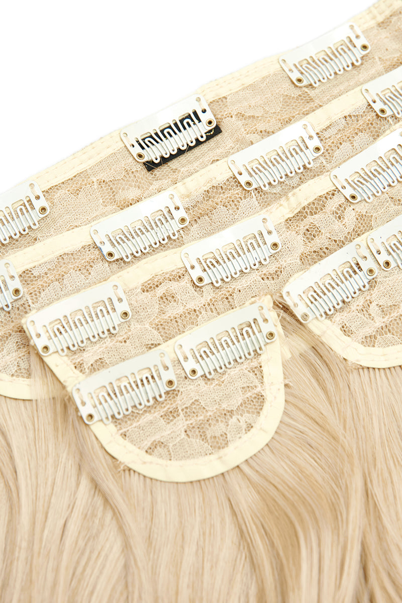 Superdicke 16" 5-teilige Föhn-Wellen-Clip-In-Haarverlängerungen - BLONDE | HELLBLOND #3