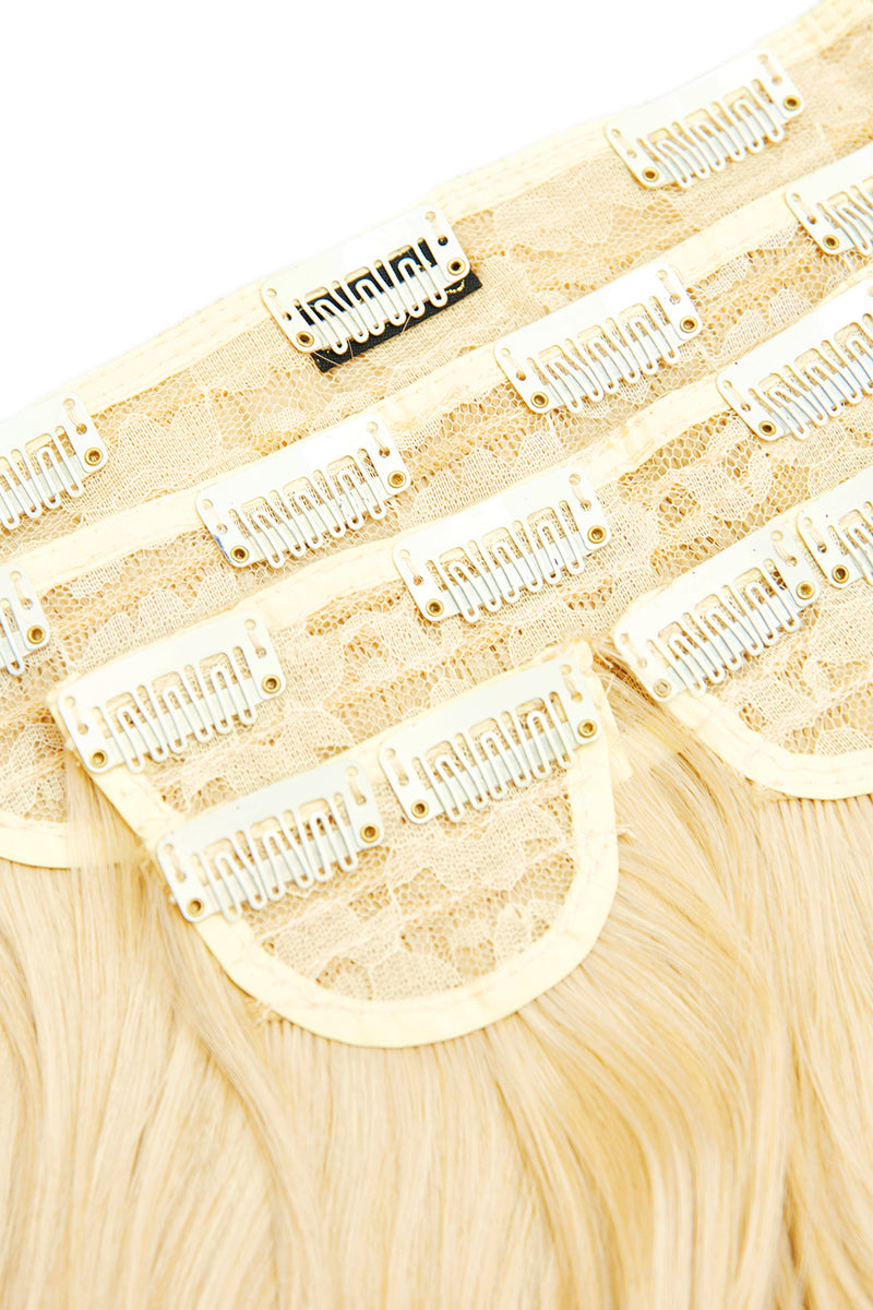 Superdicke 16" 5-teilige Föhn-Wellen-Clip-In-Haarverlängerungen - BLONDE | REINES BLOND #2
