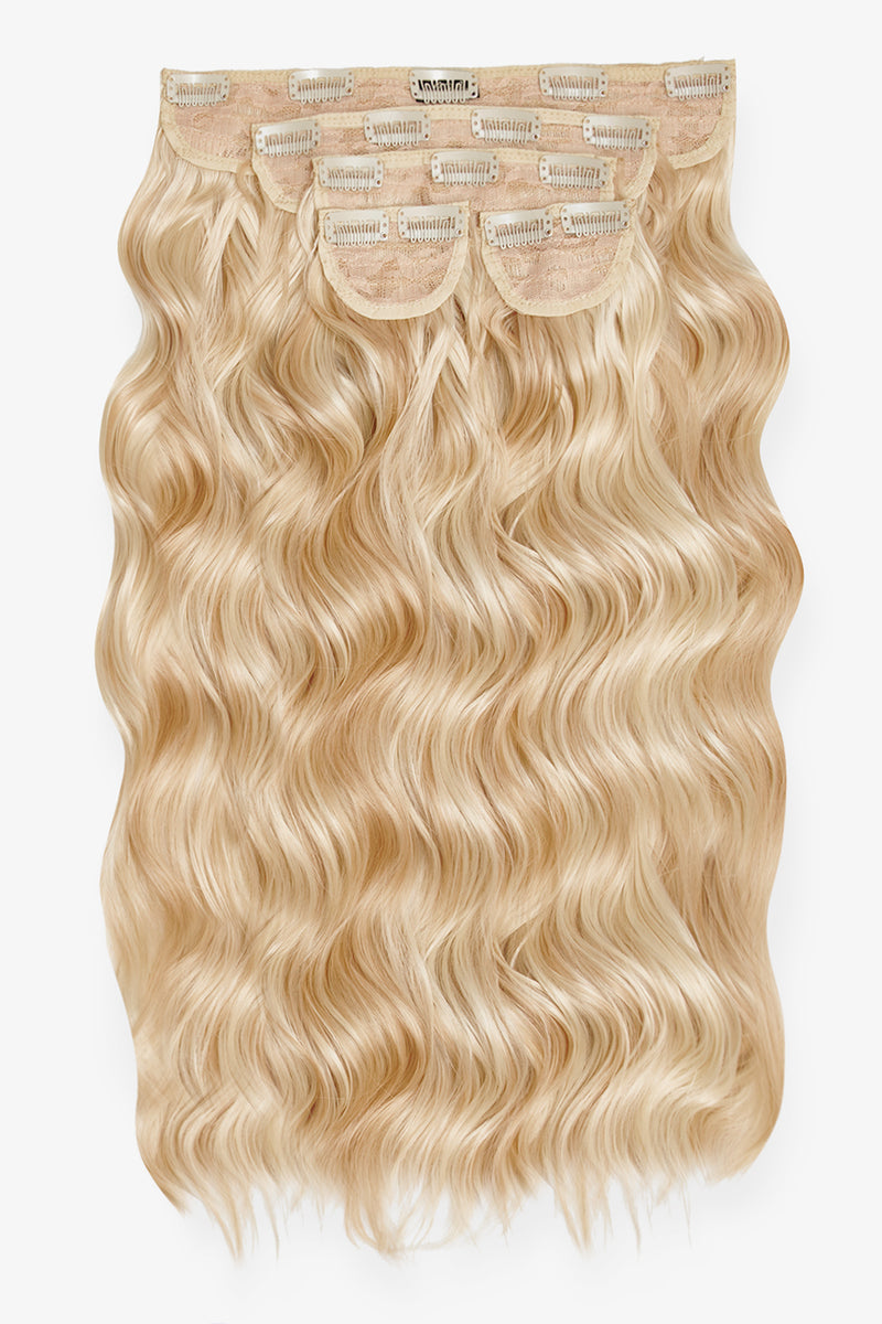Superdicke 22'' 5-teilige gebürstete Wellen-Clip-In-Haarverlängerungen - BLONDE | HERVORRAGENDER CHAMPAGNER #1