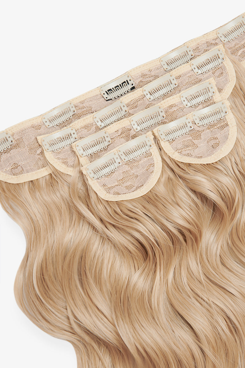 Superdicke 22'' 5-teilige gebürstete Wellen-Clip-In-Haarverlängerungen - BLONDE | HONIGBLOND #2