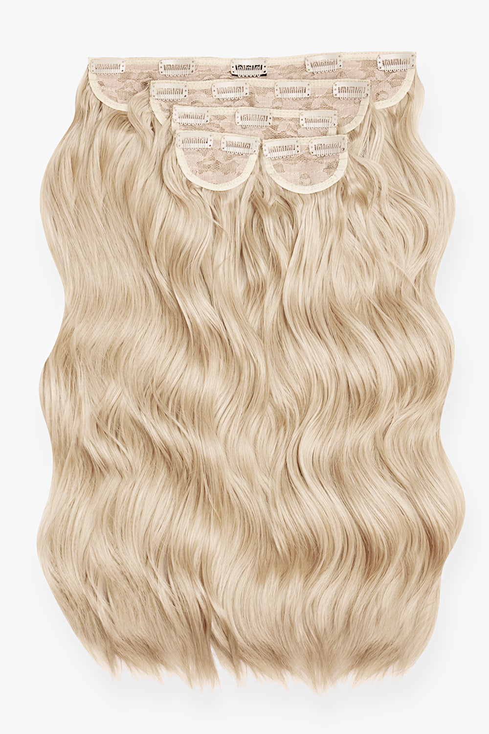 Super Thick 22'' 5 Piece Brushed Out Wave Clip In Hair Extensions - BLONDES | LIGHT GOLDEN BLONDE #1