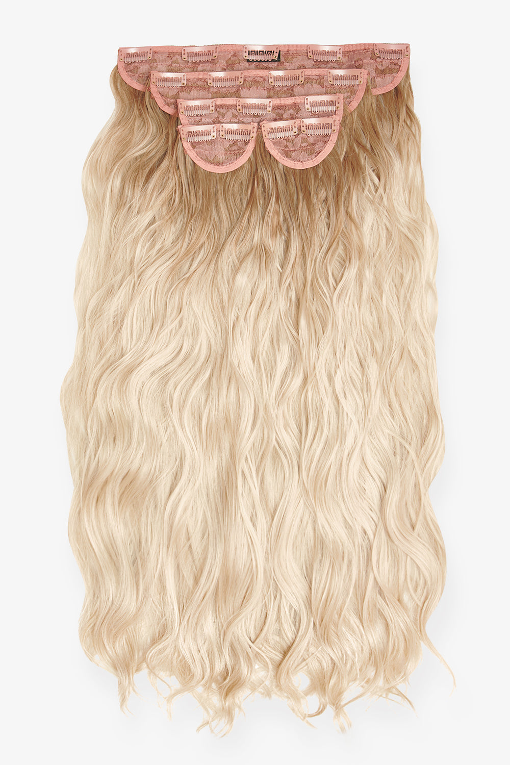Super Thick 26" 5 Piece Waist Length Wave Clip In Hair Extensions - BLONDES | ROOTED LIGHT BLONDE #1
