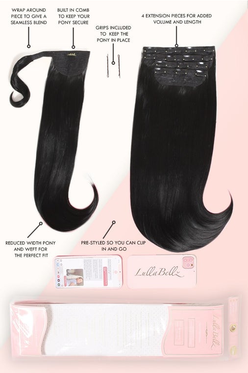 Ultimate Half Up Half Down 22'' Straight Extension and Pony Set [Clearance Lines]