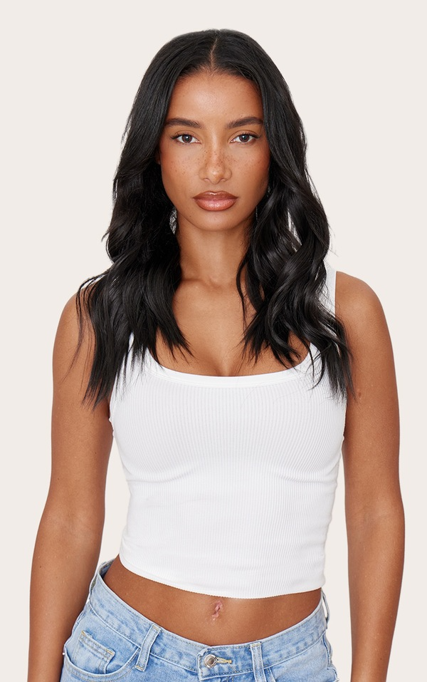 18” 1 Piece Hidden Halo Brushed Out Wave Hair Extensions - BLACKS | RAVEN #2
