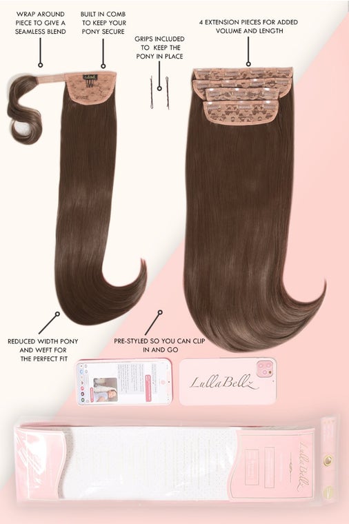 Ultimate Half Up Half Down 22'' Straight Extension and Pony Set [Clearance Lines]