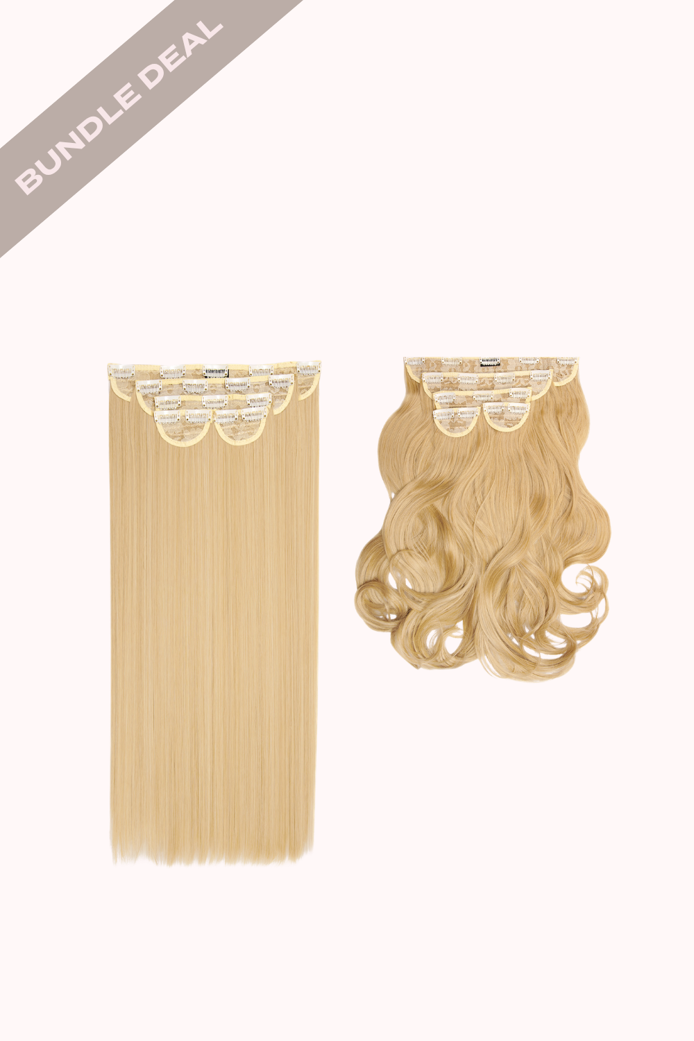 Super Thick 22" 5 Piece Straight & Super Thick 22" 5 Piece Blow Dry Wavy Bundle - BLONDES | GOLDEN BLONDE #1