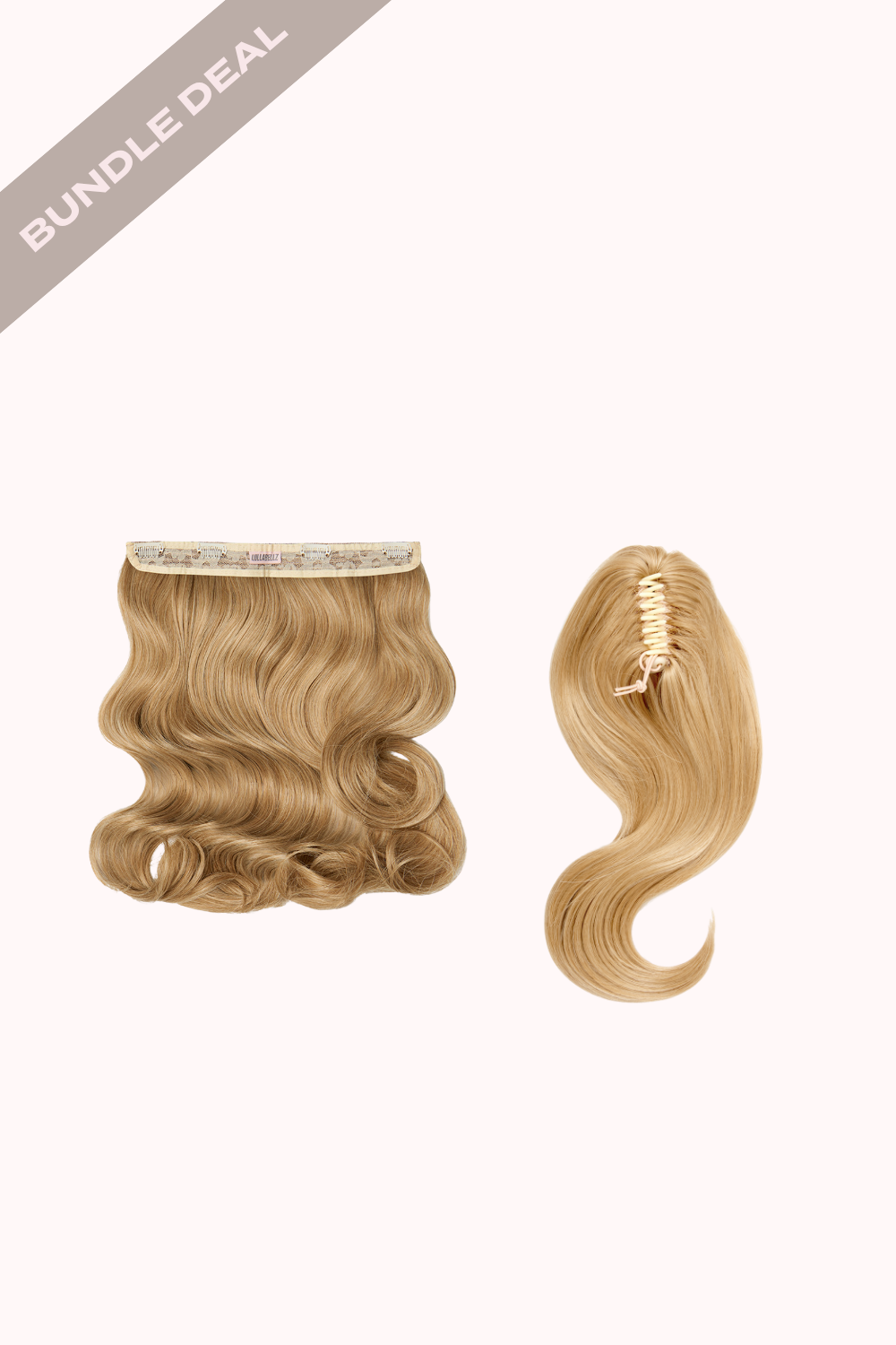 18" 1 Piece Hidden Halo Blow Dry & Blow Dry 16" Claw Clip Pony Bundle - BLONDES | GOLDEN BLONDE #1