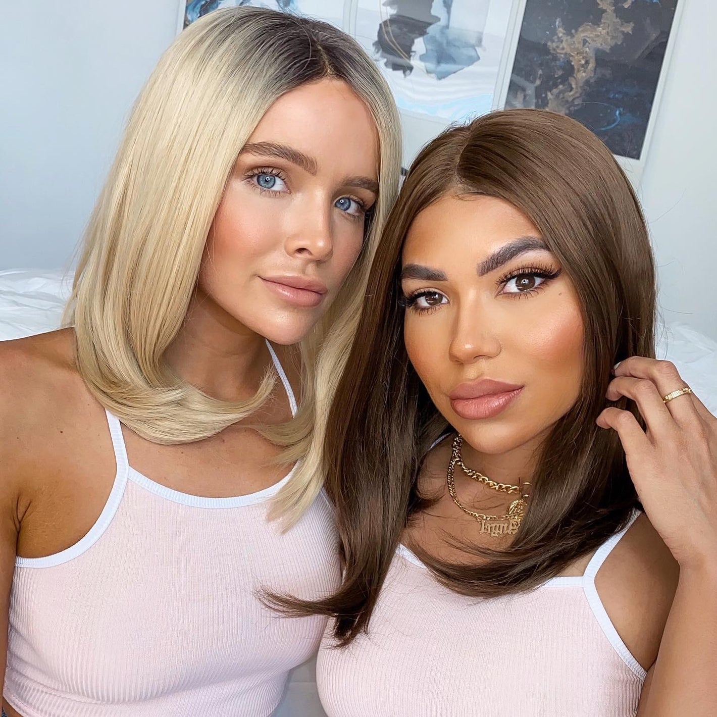 The Britney Light Golden Blonde Curved Lob Lace Front Wig Lullabellz
