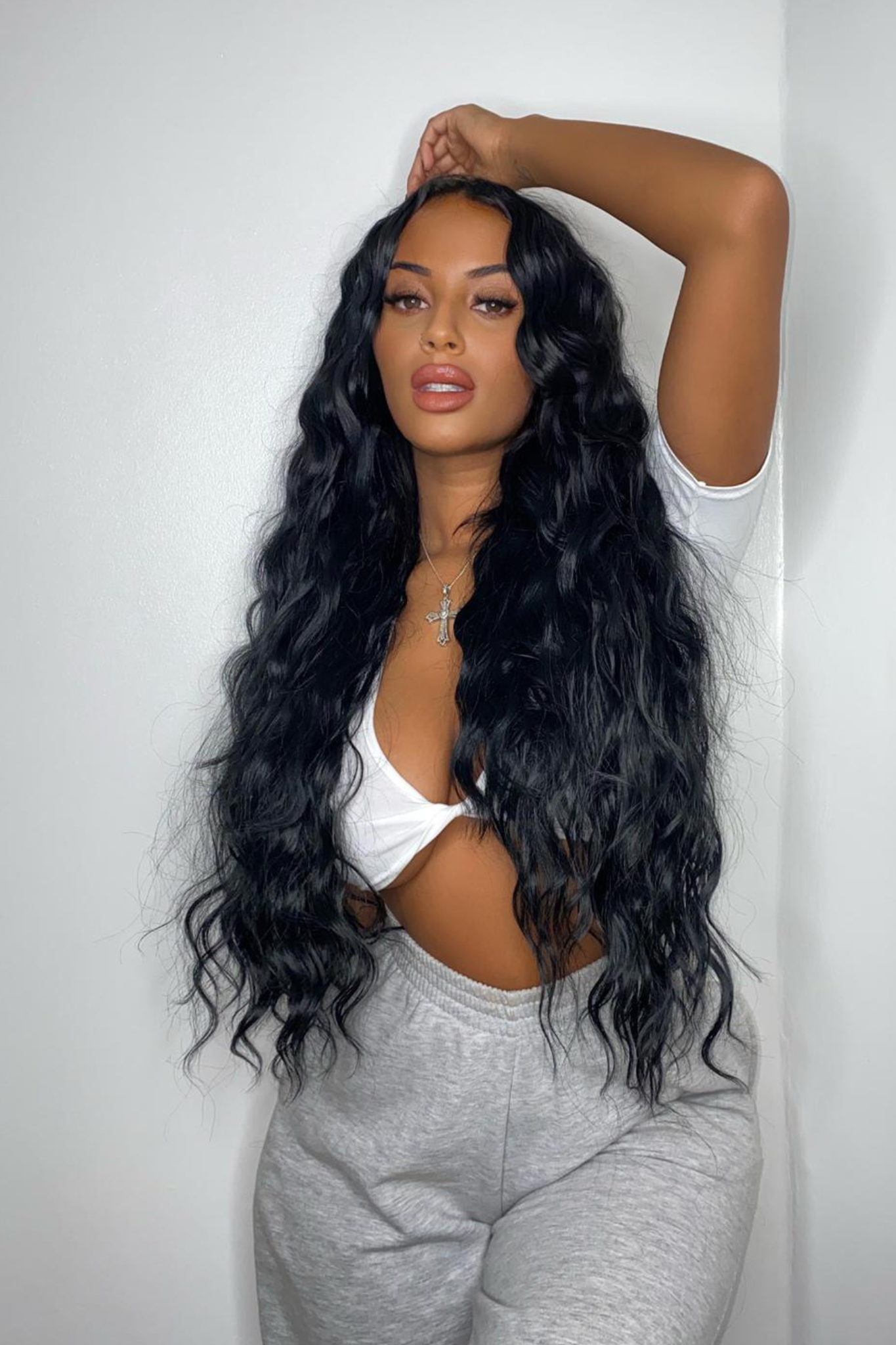 Super Thick 26" 5 Piece Waist Length Wave Clip In Hair Extensions - BLACKS | JET BLACK #1