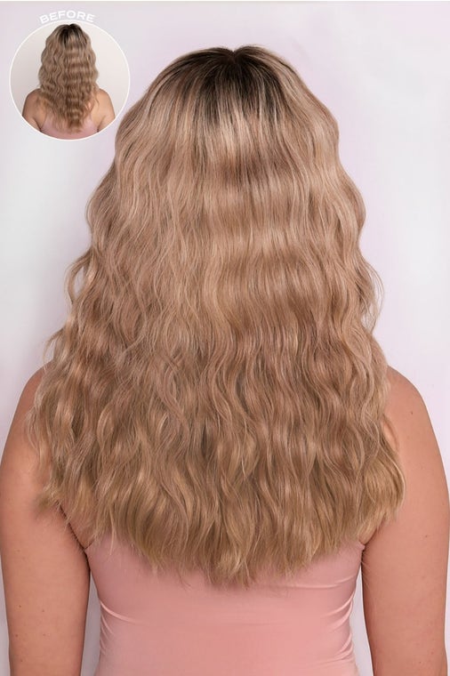 Thick 14" 1 Piece Textured Wave Clip-in Hair Extensions