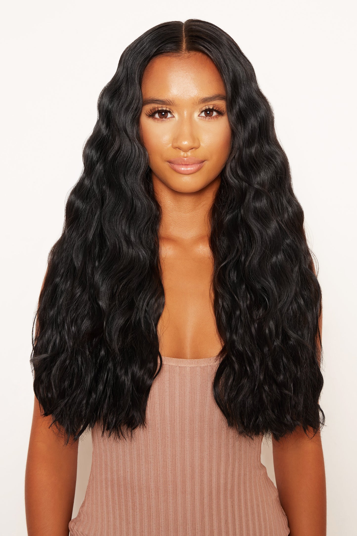 Super Thick 22" 5 Piece Crimped Wavy Clip In Hair Extensions