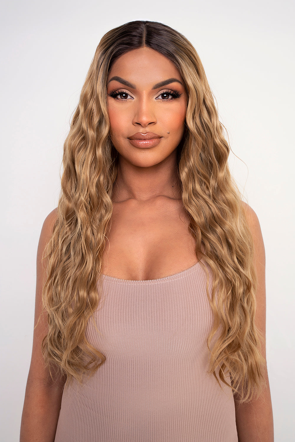 The Harley - Perruque Lace Front Doré Balayage Boho Waves
