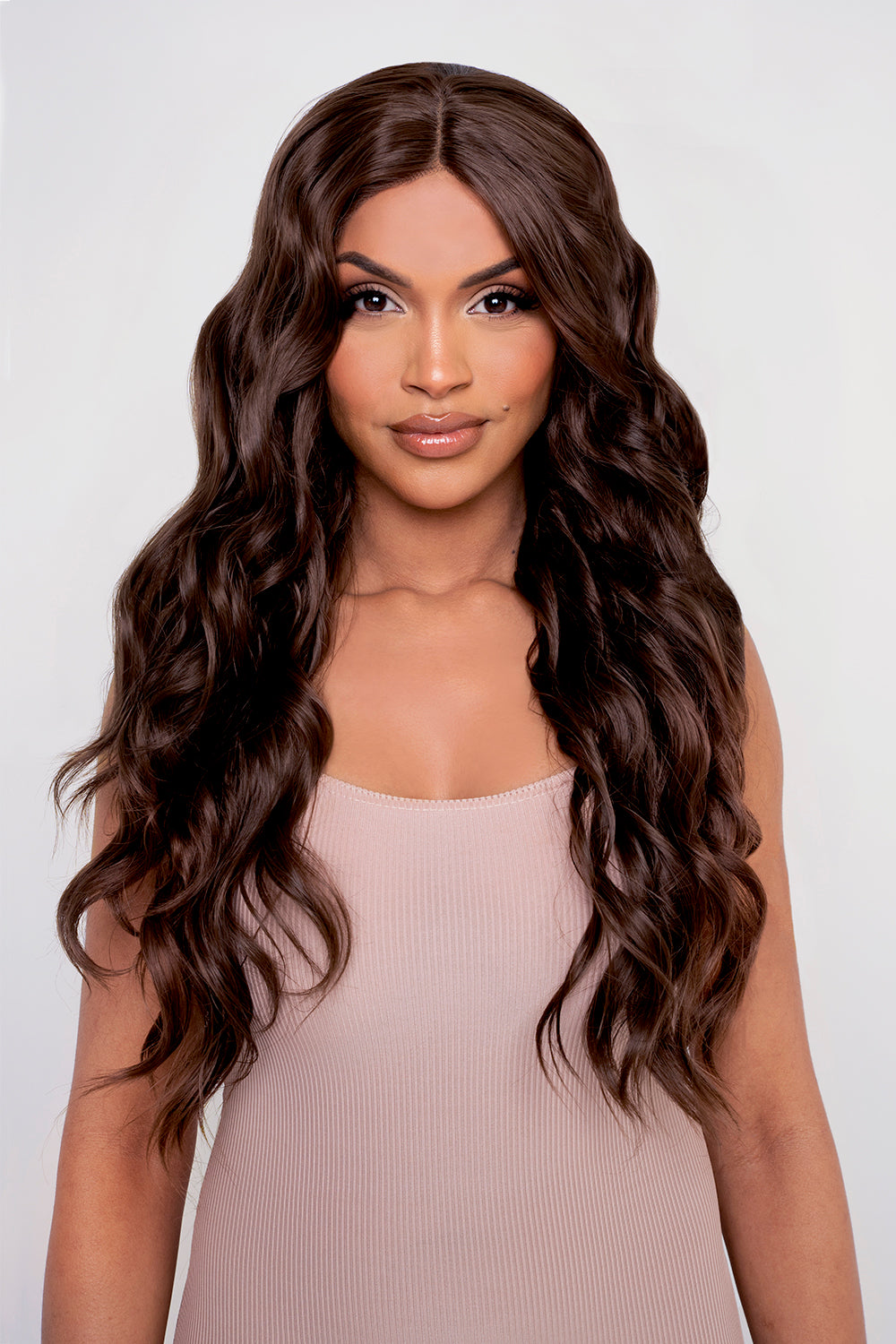 Die Kendall – kastanienbraune Angel Waves Lace Front Perücke