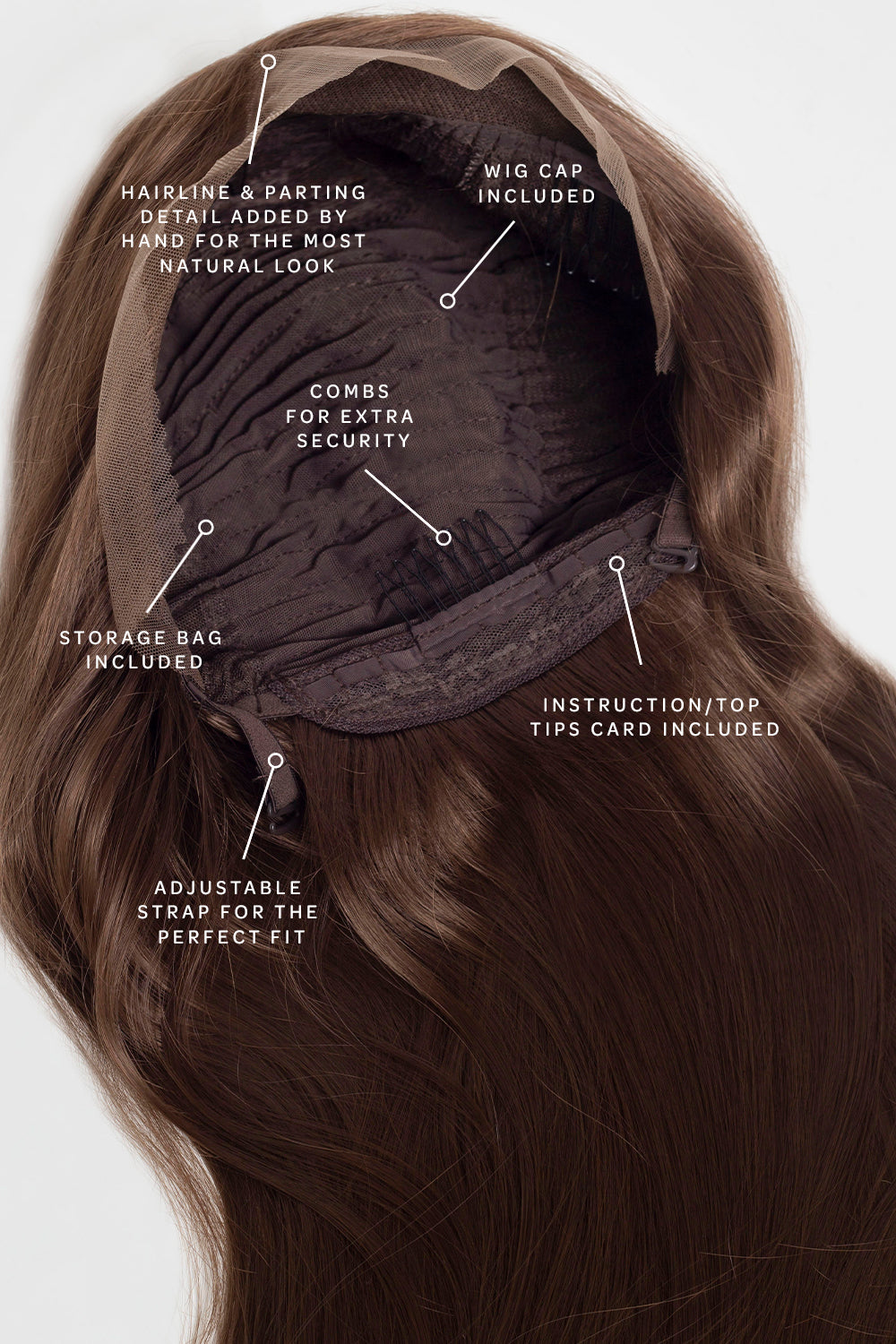 The Yasmine - Chestnut Sleek and Straight Lace Front Wig