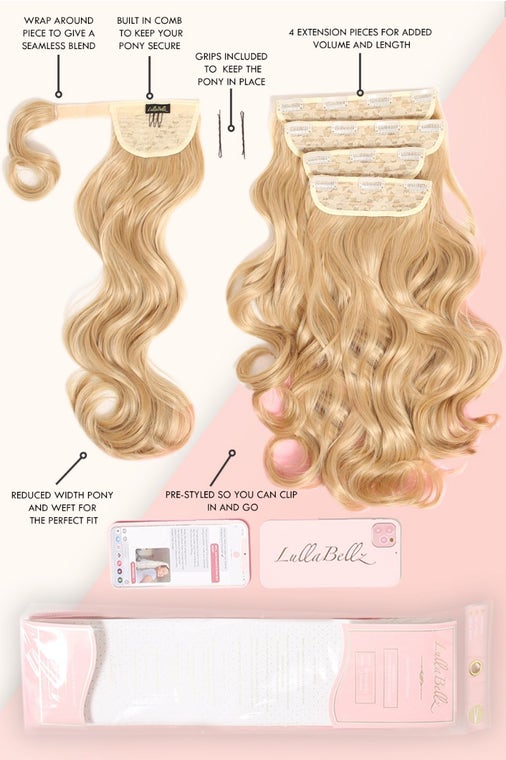 Ultimate Half Up Half Down 22'' Curly Extension and Pony Set [Clearance Lines]