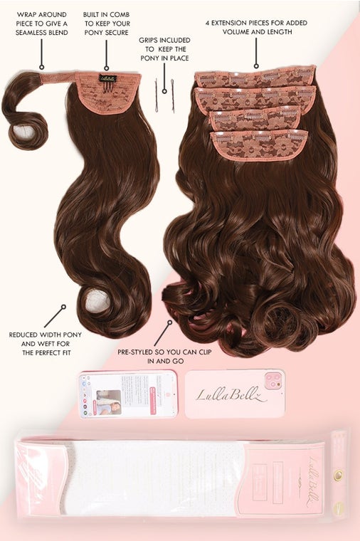 Ultimate Half Up Half Down 22'' Curly Extension and Pony Set [Clearance Lines]
