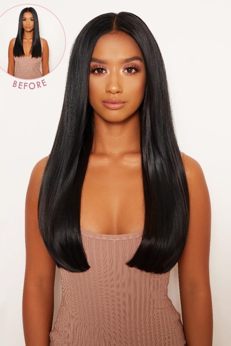 Thick 18" 1 Piece Straight Clip In Hair Extensions
