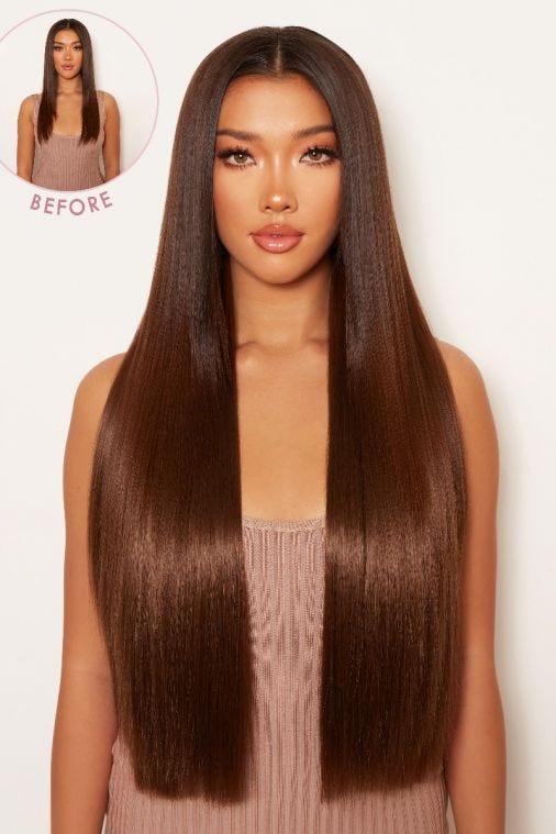 Super Thick 26" 5 Piece Statement Straight Clip In Hair Extensions