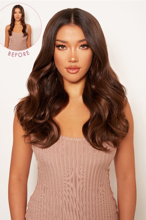 Super épais 40,6 cm 5 pièces brushing ondulé clip dans les extensions de cheveux