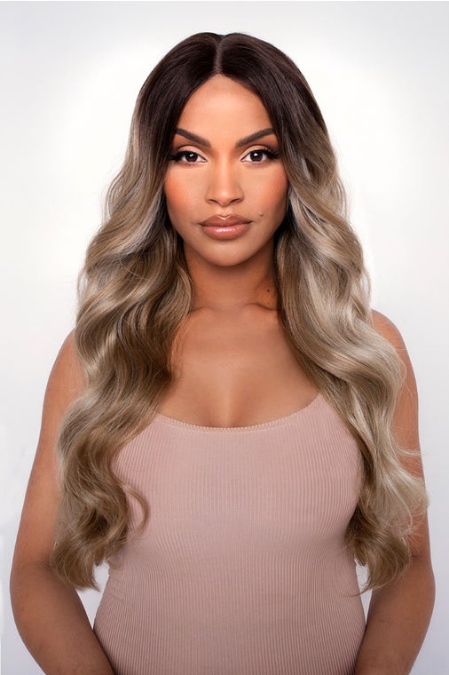 The Sophia - Rooted Blonde Balayage Angel Wave Lace Front Wig